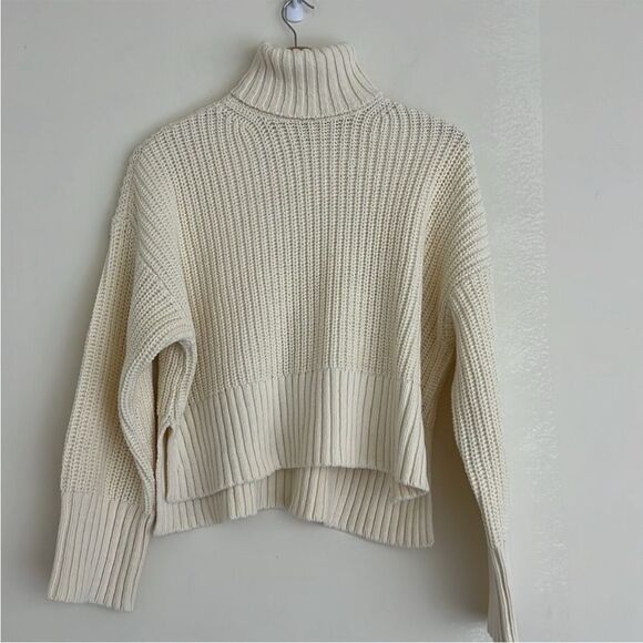 NWOT Madewell Wide Rib Turtleneck Sweater in Antique Cream Size XS - Picture 5 of 12